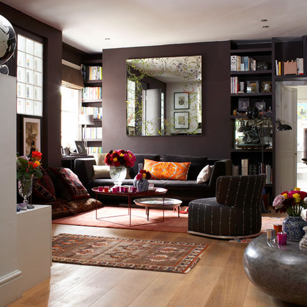 Dark shades in the living room » Adorable Home