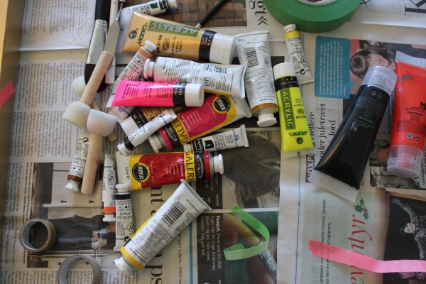 DIY tape painting as a wall decoration DIY tape painting as a wall decoration
