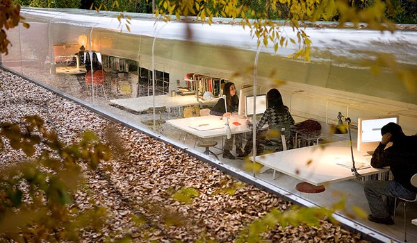An office in the woods