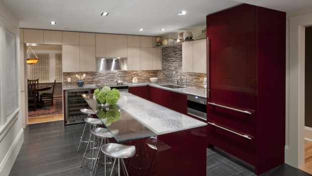 Modern kitchen and a family room in one Modern kitchen and a family room in one
