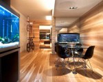 Wooden interior of a Hong Kong apartment