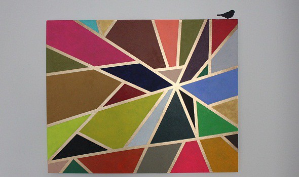 DIY tape painting as a wall decoration DIY tape painting as a wall decoration