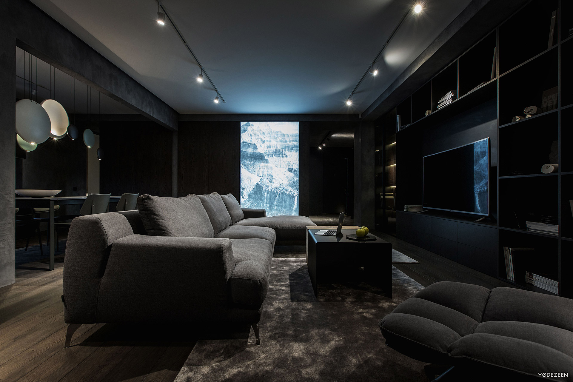 Dark living room design