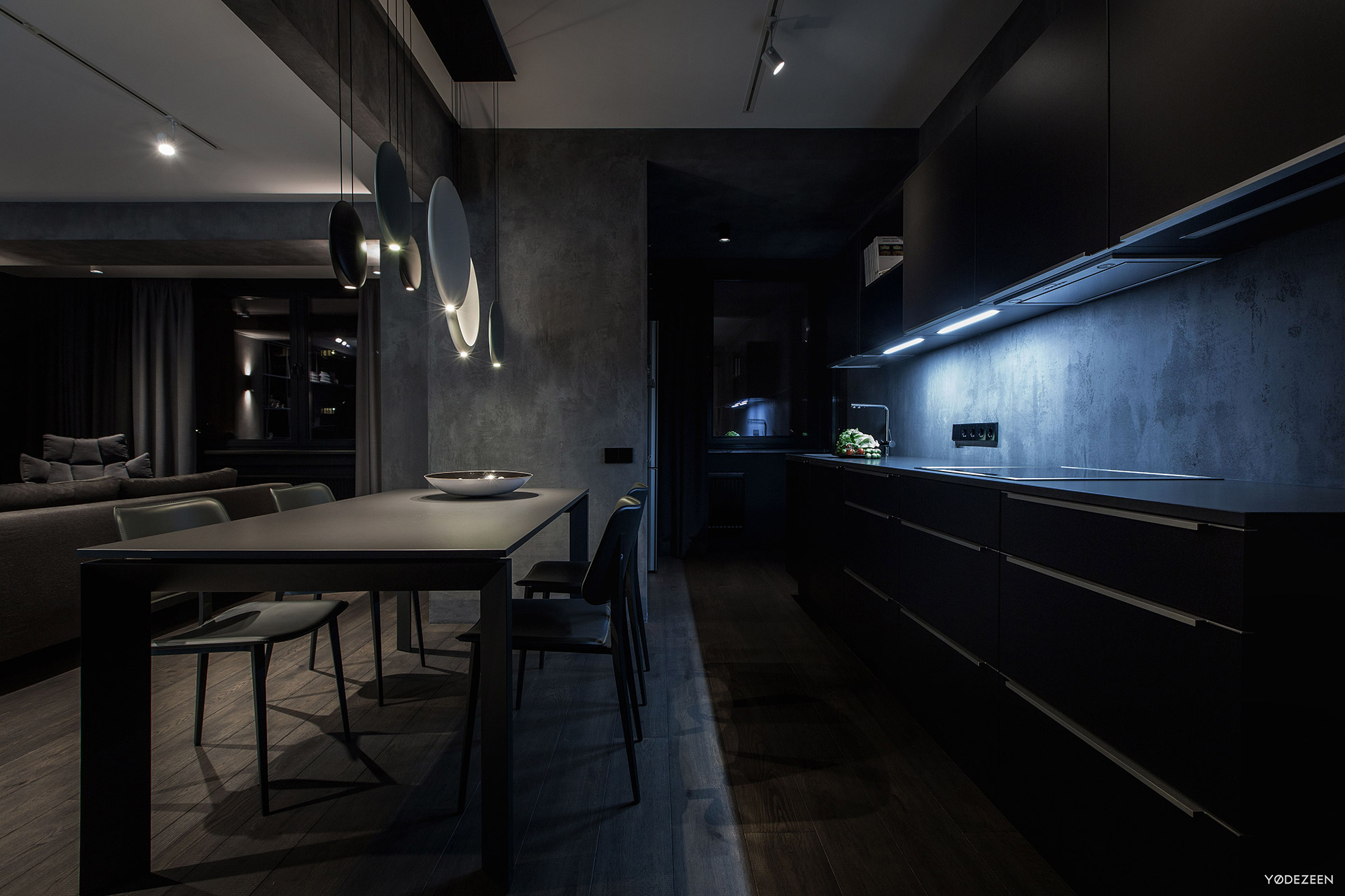 Modern dark kitchen