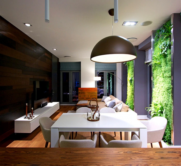 Green Walls And Grand Designs In Apartment Decor (5)