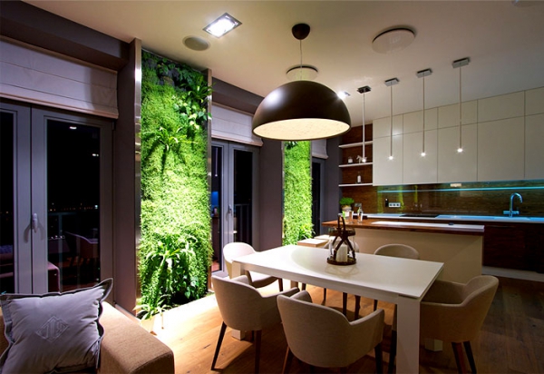 Green Walls And Grand Designs In Apartment Decor (6)