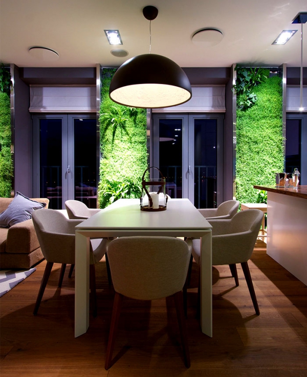 Green Walls And Grand Designs In Apartment Decor (8)