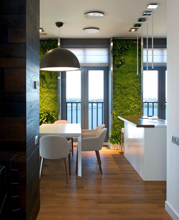 Green Walls And Grand Designs In Apartment Decor (9)