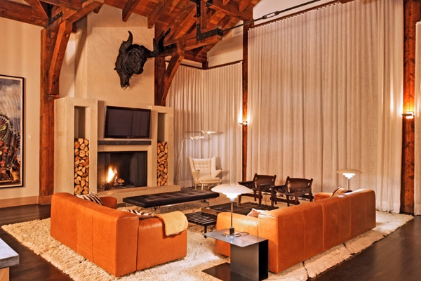 Rustic Modern Winter Retreat Montana (4)