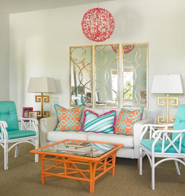 Turquoise And Orange A Vivid Interior Adorable Home