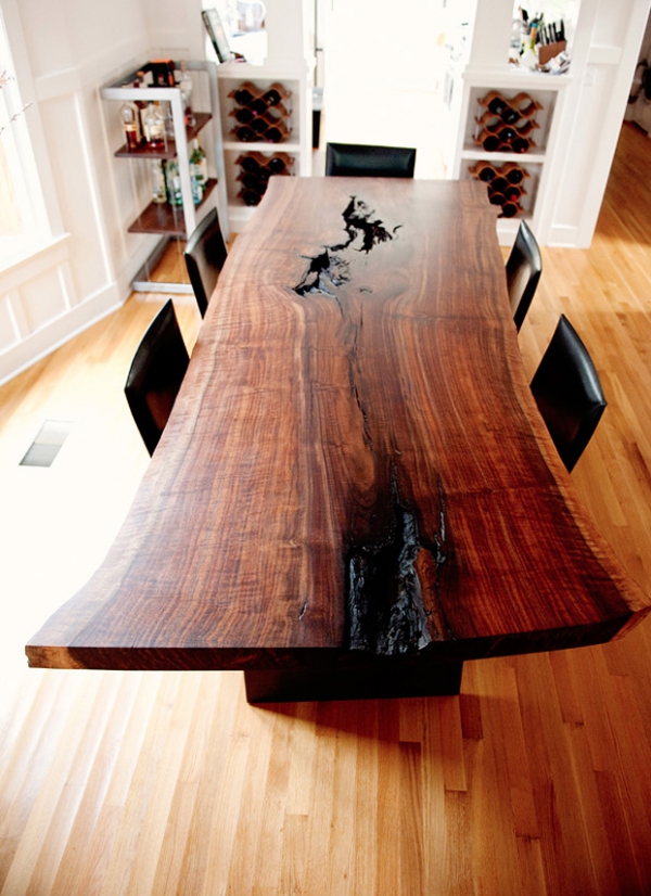 Wood Slab Table Shows True Beauty – Adorable Home