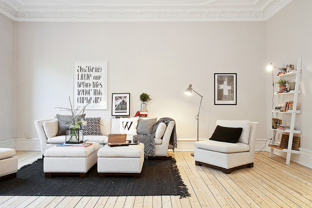 Adorable White Transitional Apartment