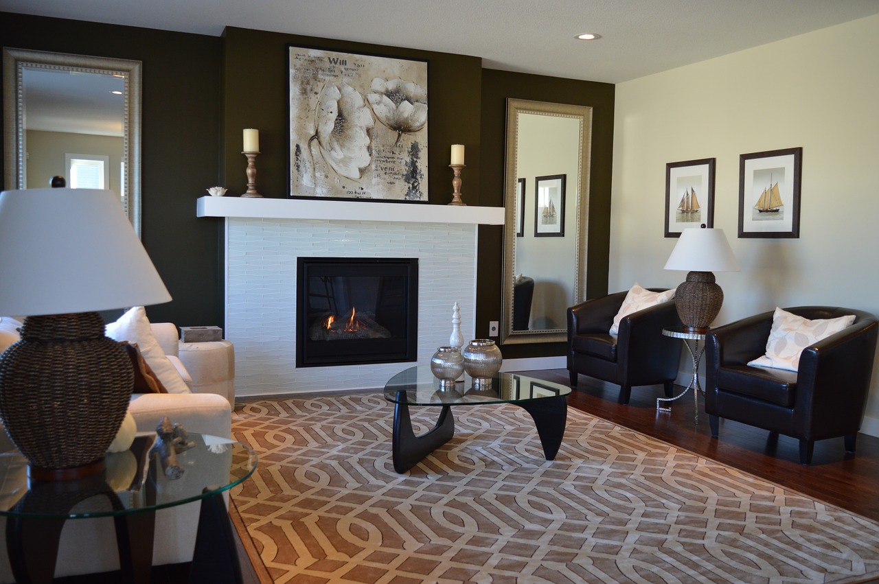 Living Room With A Fireplace