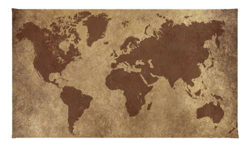 World Map Area Rug