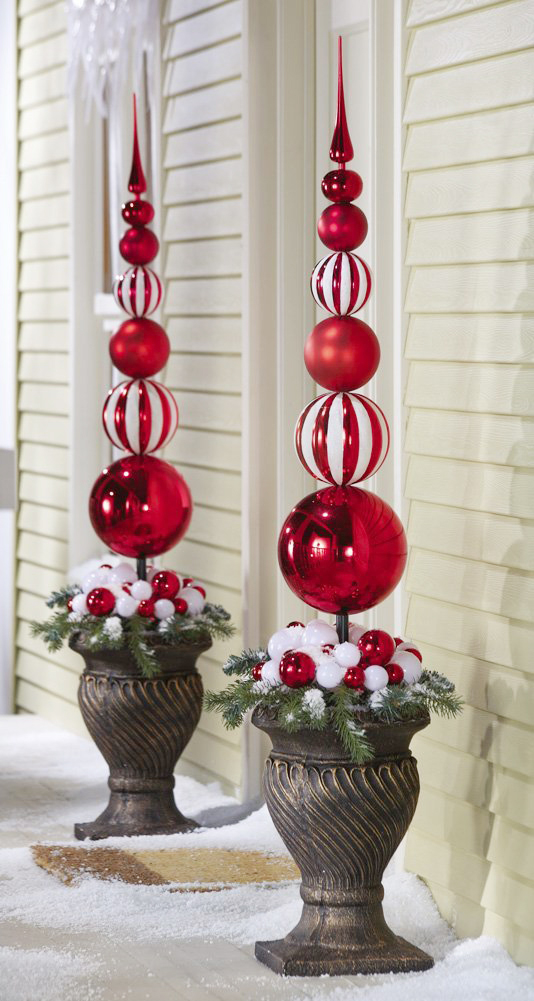 Christmas Ball Finial Topiary Stake