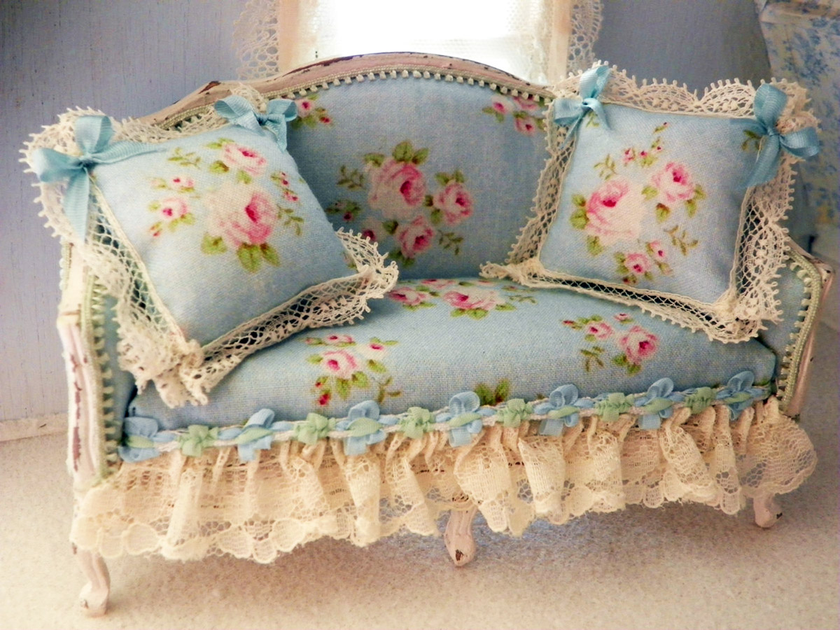 Miniature Shabby Chic Sofa