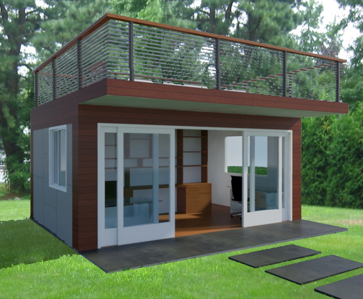Wonderful Garden Office With Roof Deck