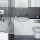 Small Bathroom In Grey And White