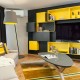 Black And Yellow Apartment In Bulgaria