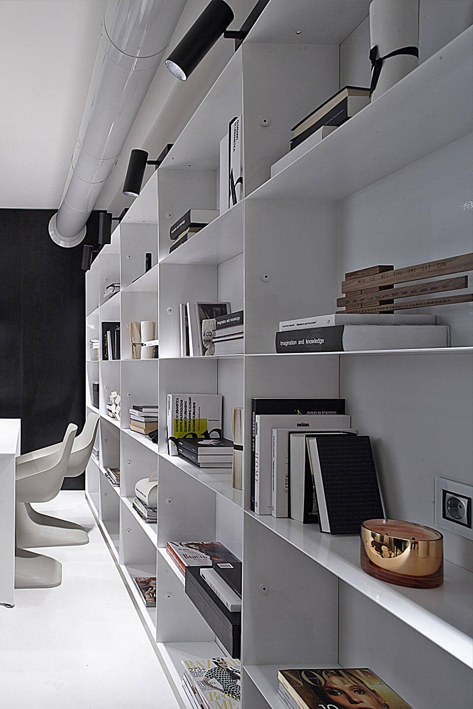 White Rectangle Shelves On The Wall