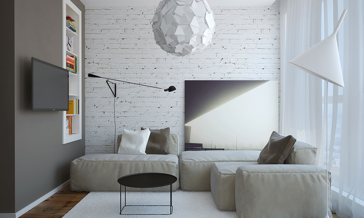 Modern Living Room Rendering