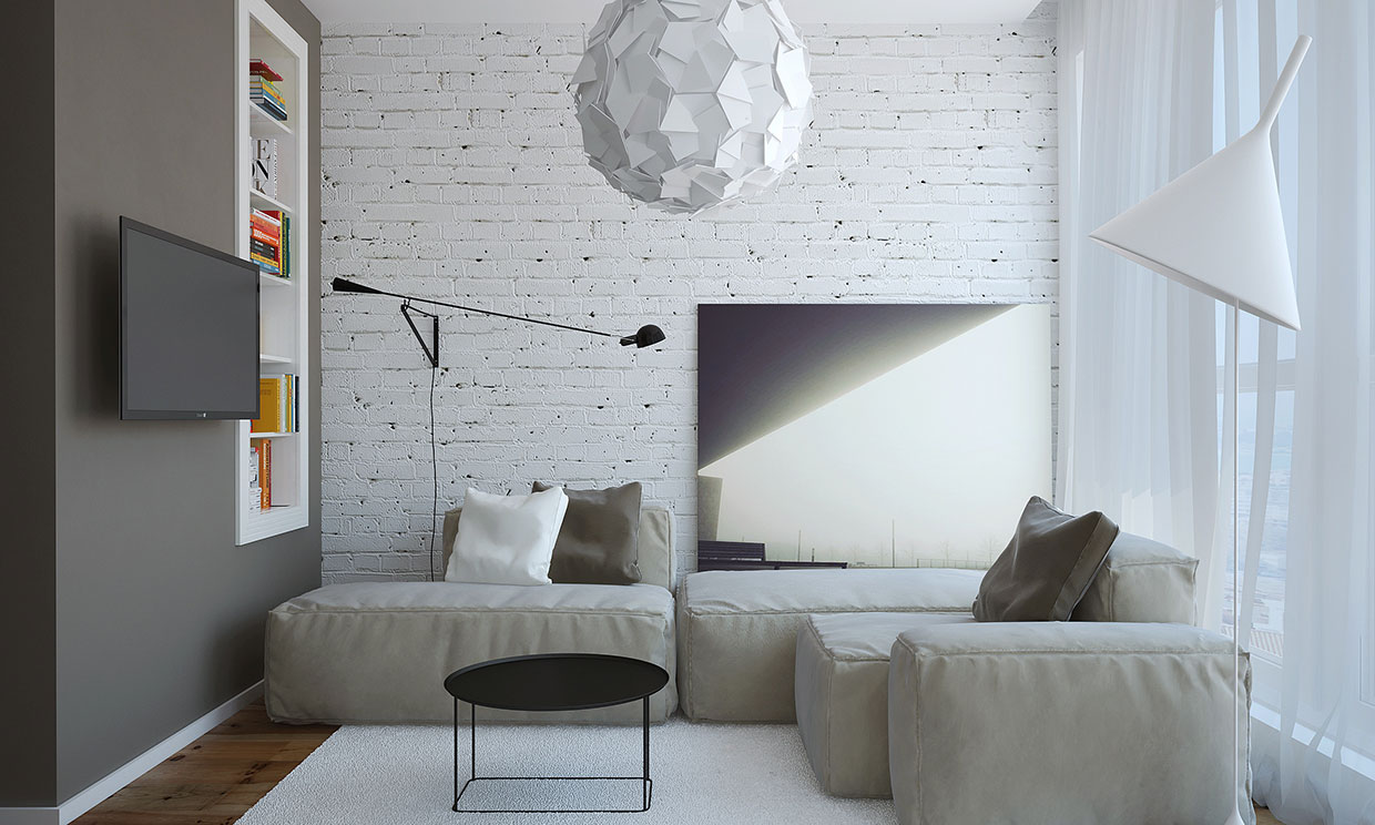 Modern living room rendering