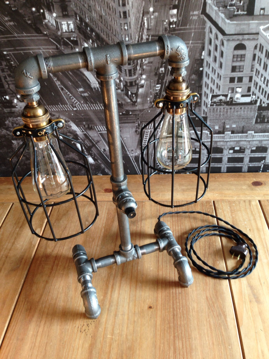 Bring A Touch Of Industrial Grunge Into Your D Cor With This Snazzy Two   The Steampunk Industrial Style Table Lamp 2 