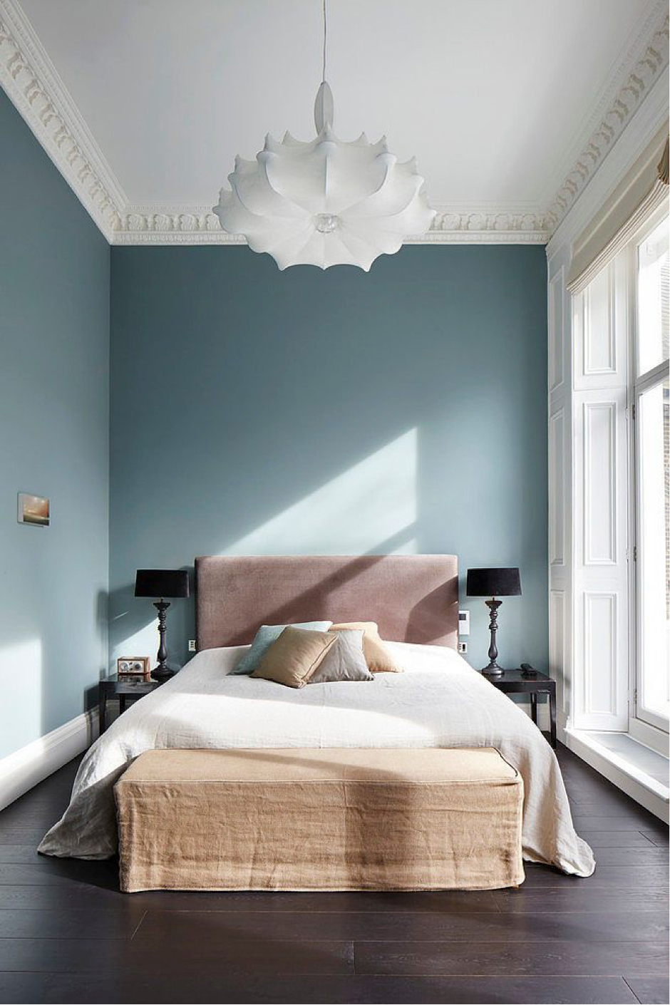 Bedroom With Light Blue Walls