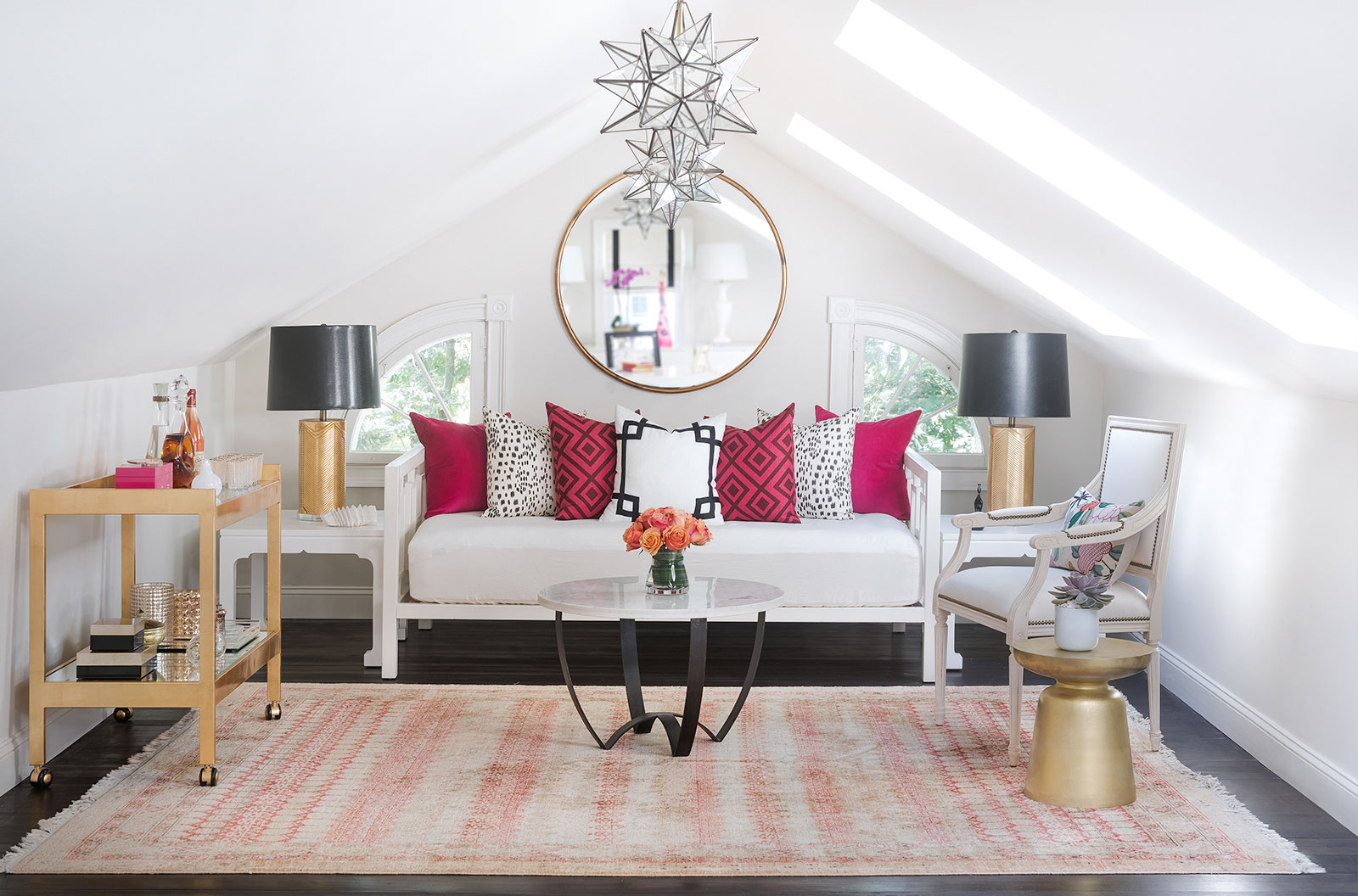 elegant attic living room