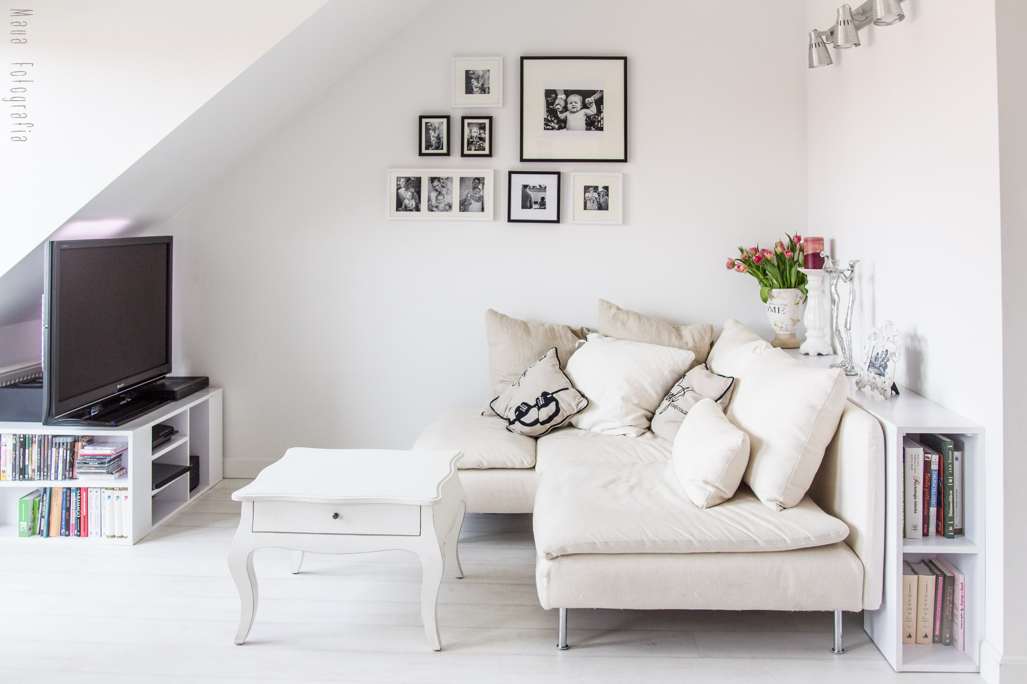 Tiny attic living room