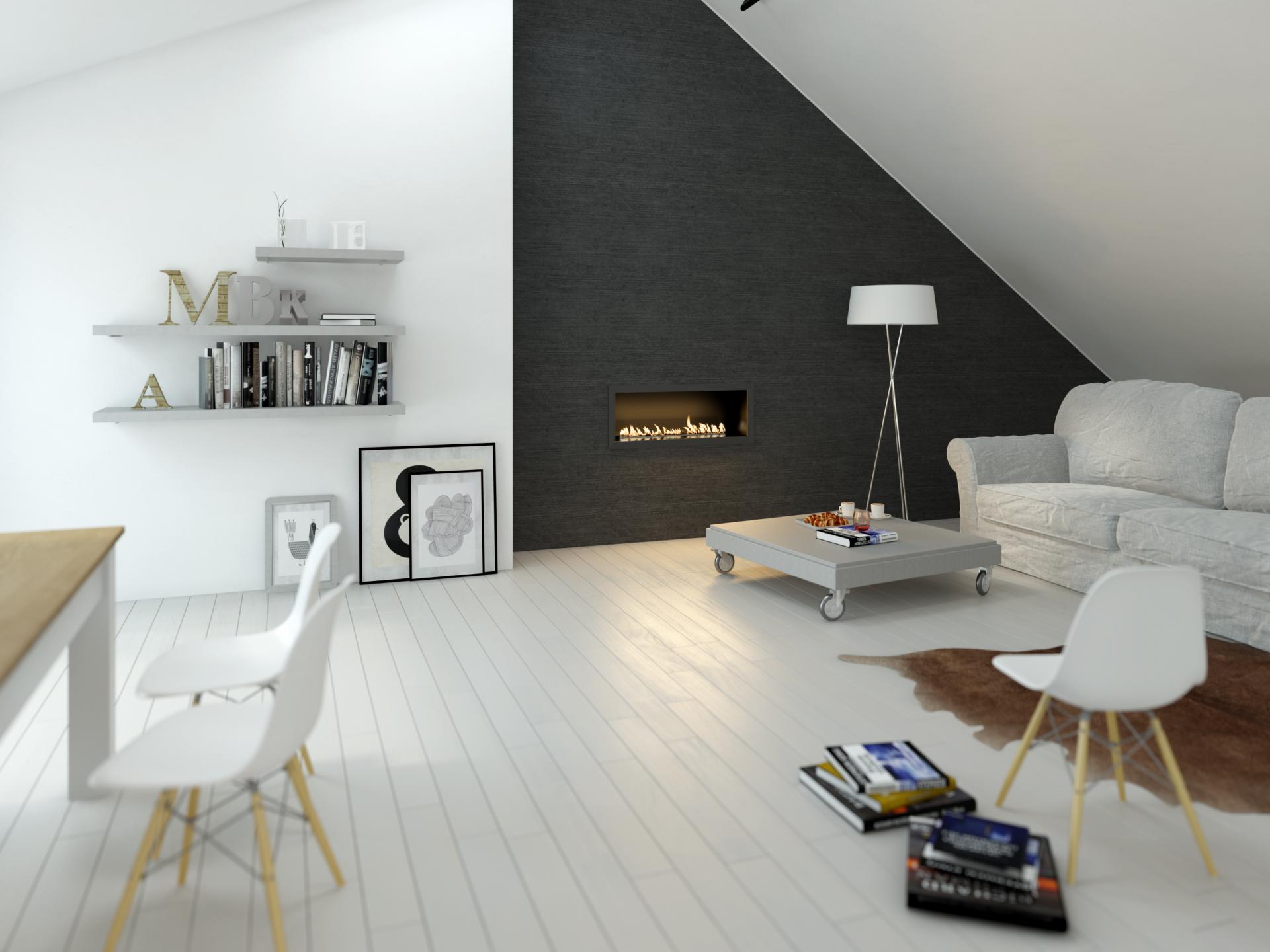 modern attic living room