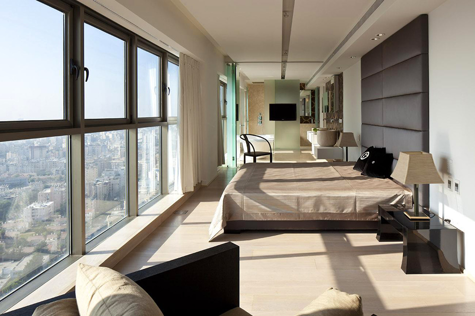 Modern Bedroom With Panoramic Glass Wall