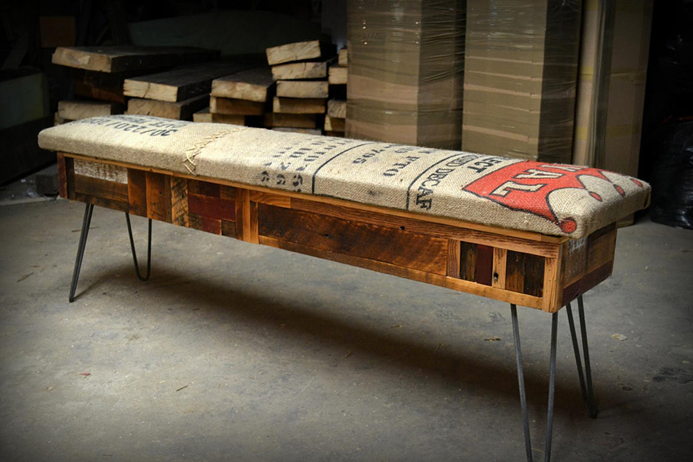 Reclaimed Wood Storage Bench â€