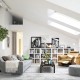 Attic Living Room Designed In Scandinavian Style