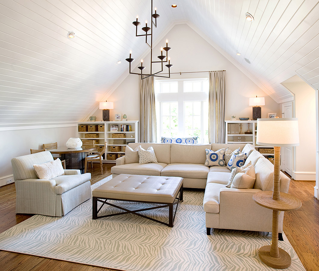 White Attic Living Room