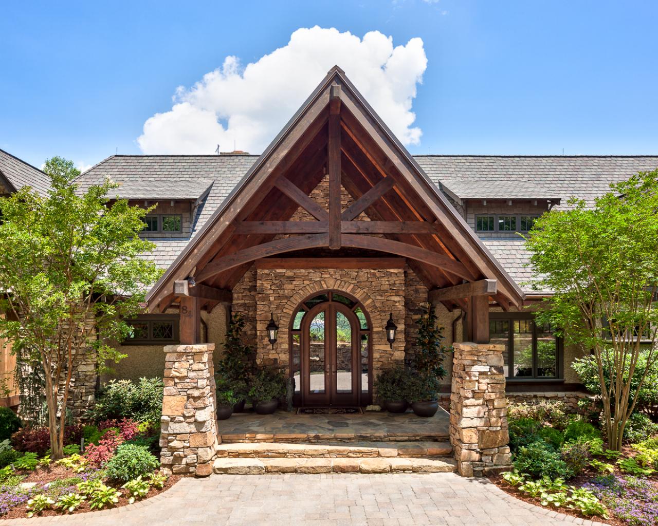 Entrance Of A Luxury Rustic Retreat