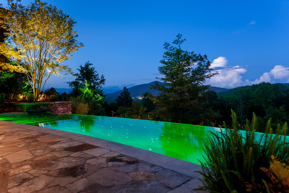 Mountain Infinity Pool By Night