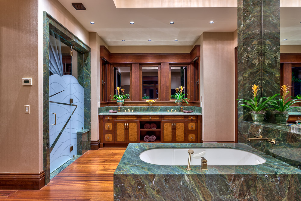 Spacious Bathroom With Granite Tub