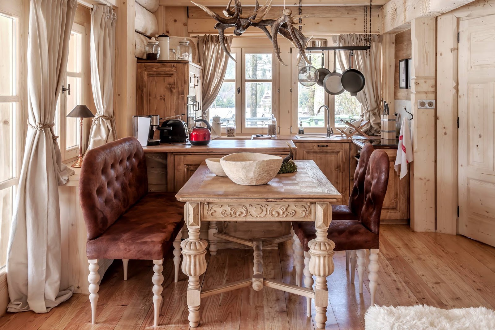 Dining Room In A Mountain Chalet