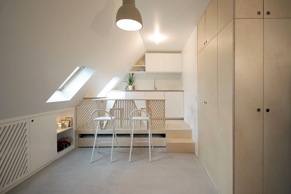 Dining Space In A Tiny Attic Studio