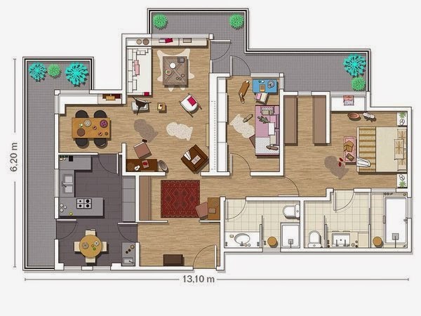 Floor Plan Of A Vintage Apartment In Barcelona