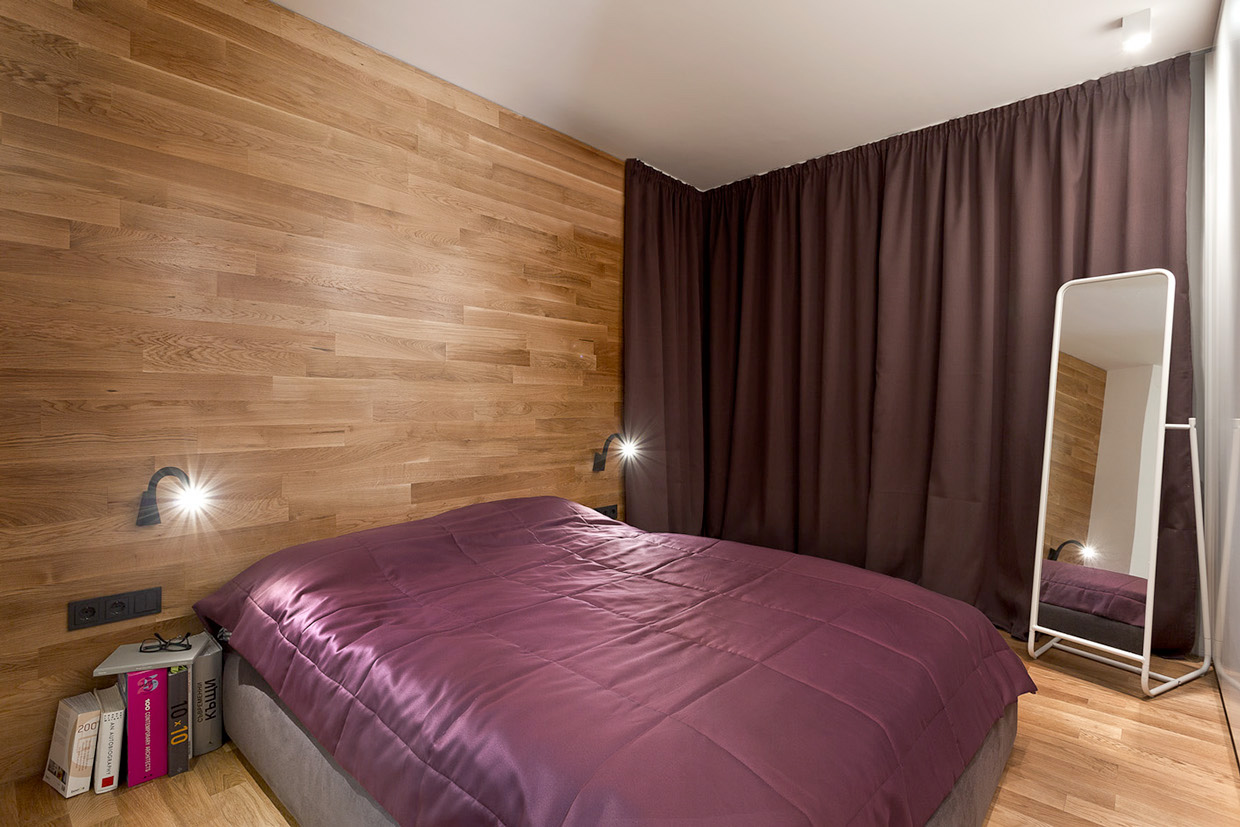 Minimalist Bedroom Wtih Wooden Walls