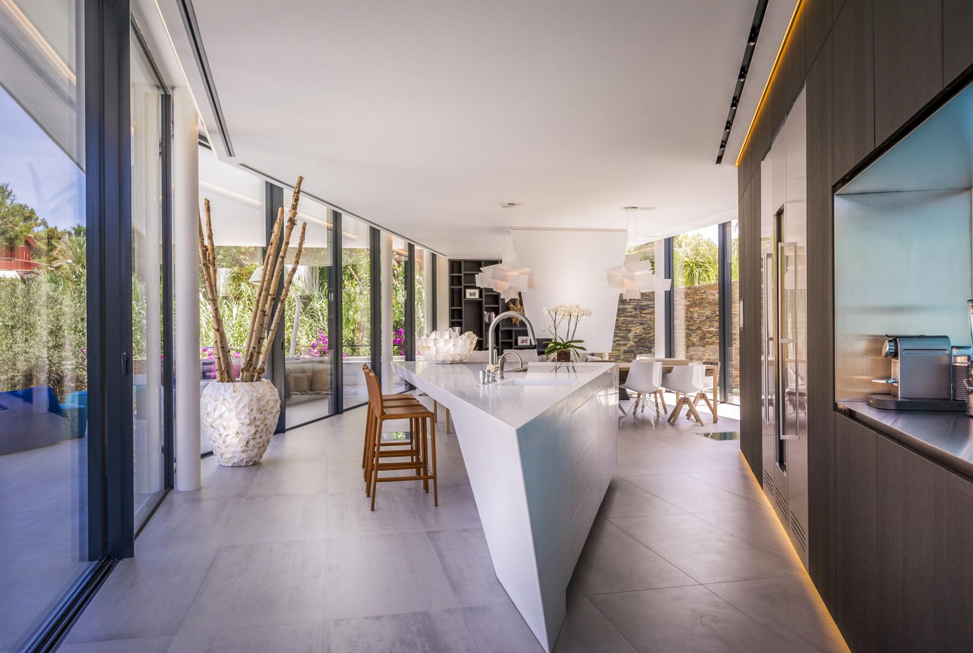 Modern Kitchen With Panoramic Windows