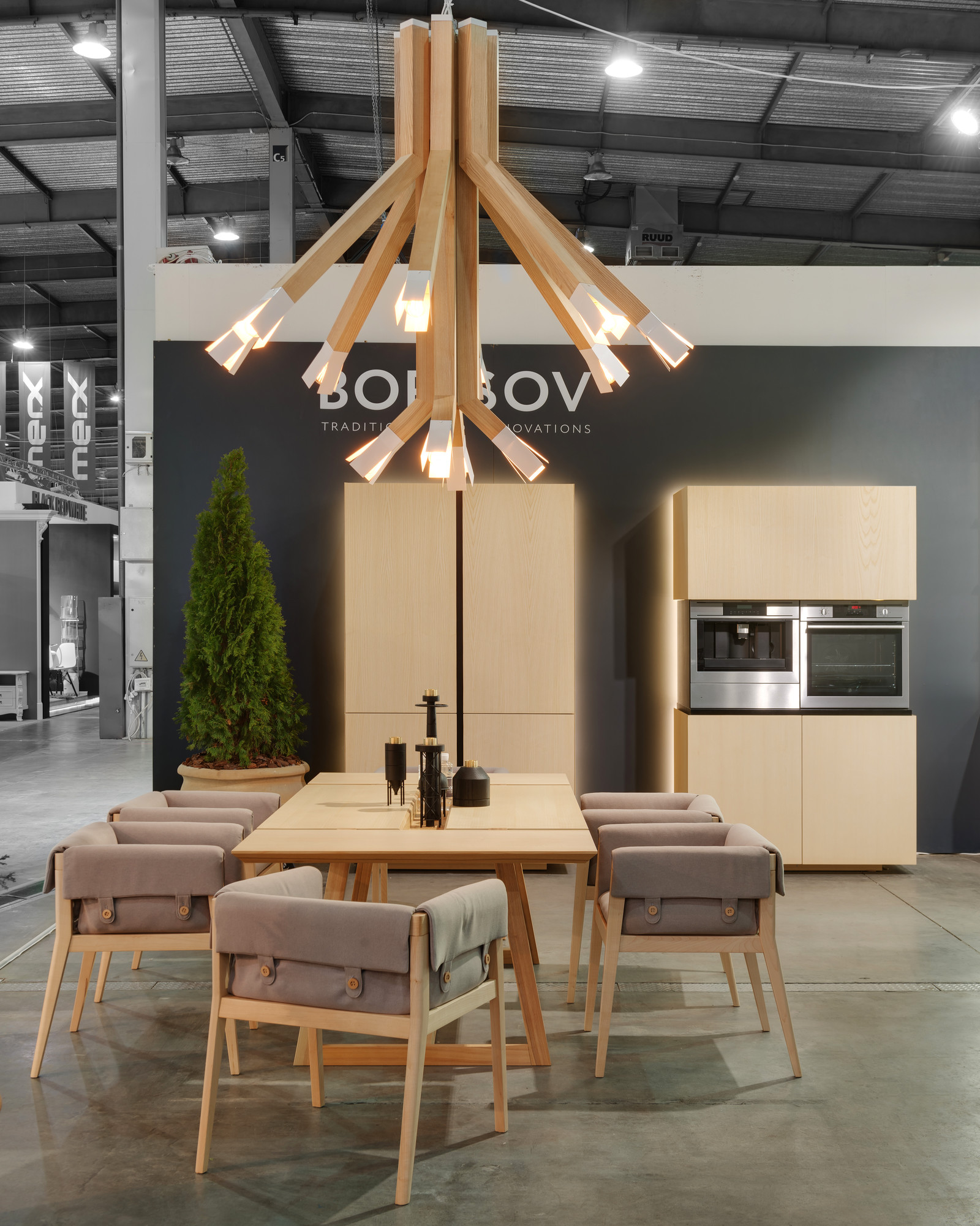 Modern Dining Area With Natural Wood Furniture