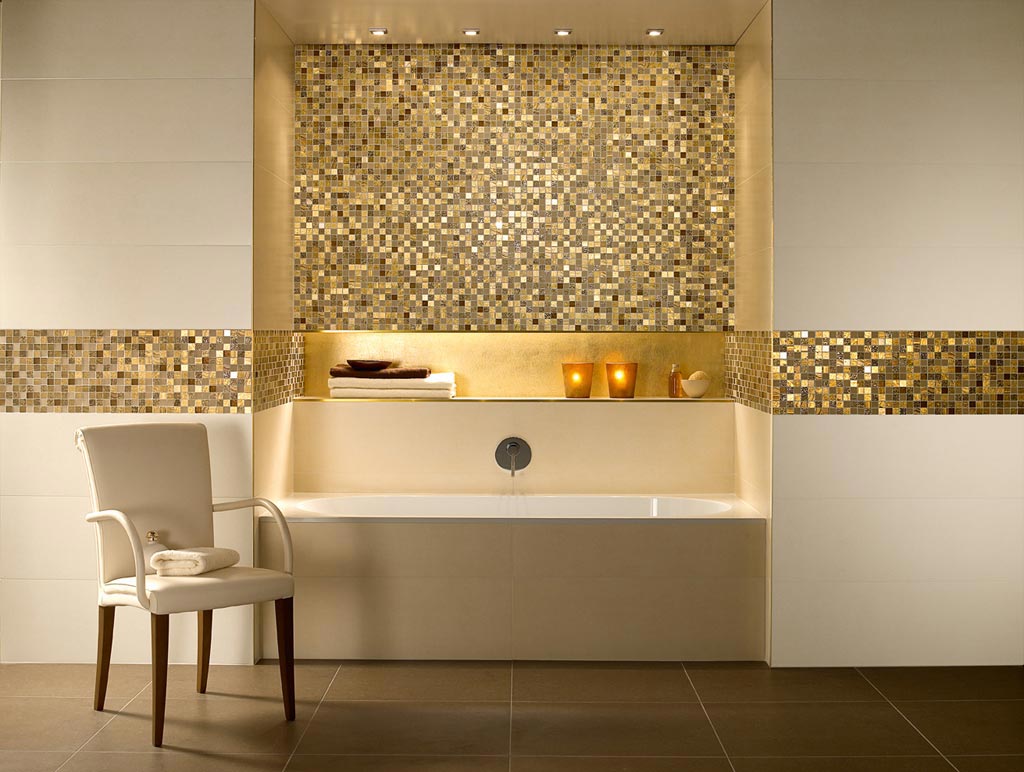 Shiny Gold Bathroom Tiles