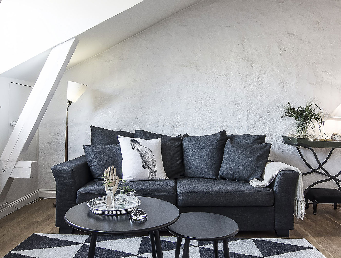 Black And White Apartment - Living Room Sofa