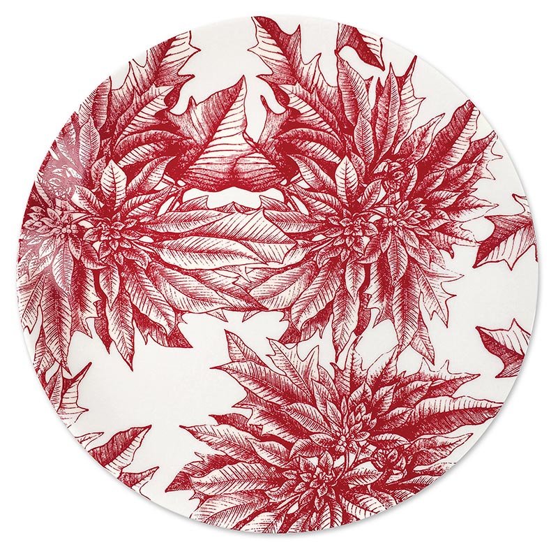 White &Amp; Red Platter