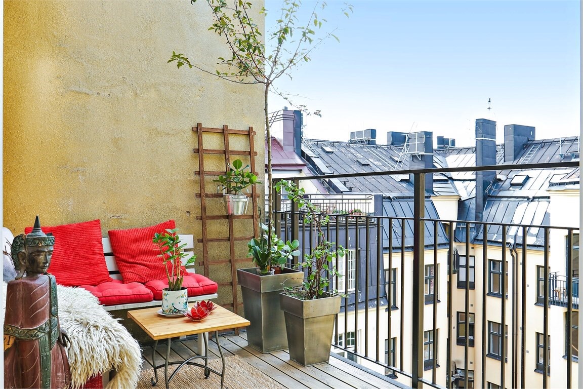 Cozy Balcony In A Scandinavian Apartment