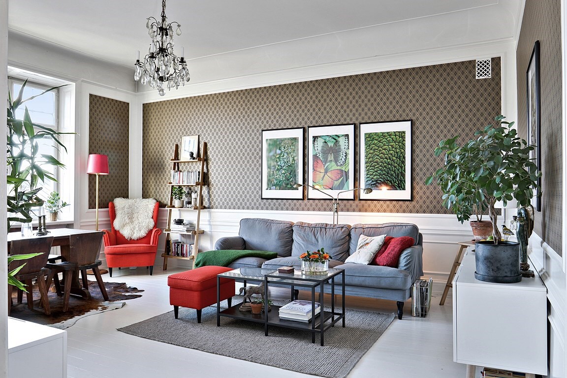 scandinavian eclectic living room