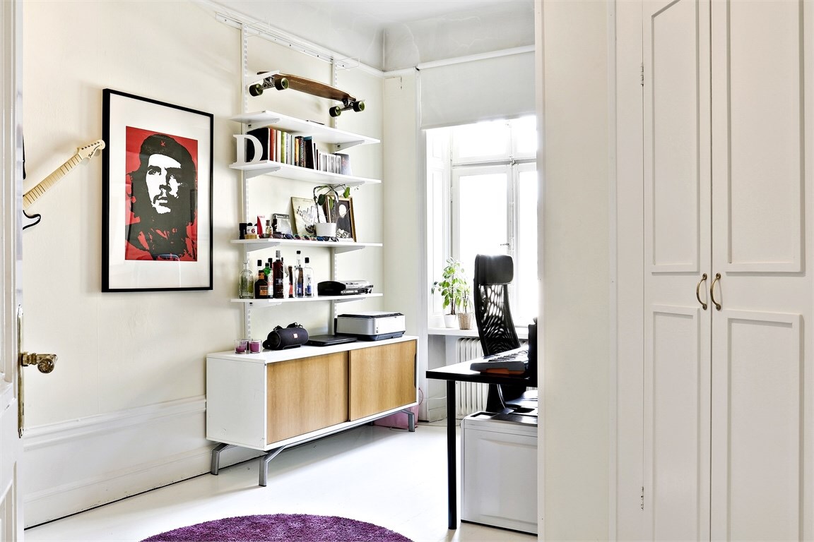 A Home Office In A Scandinavian Style Apartment